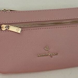 NWOT Nanette Lepore Women’s pink coral zip wristlet Ballet core